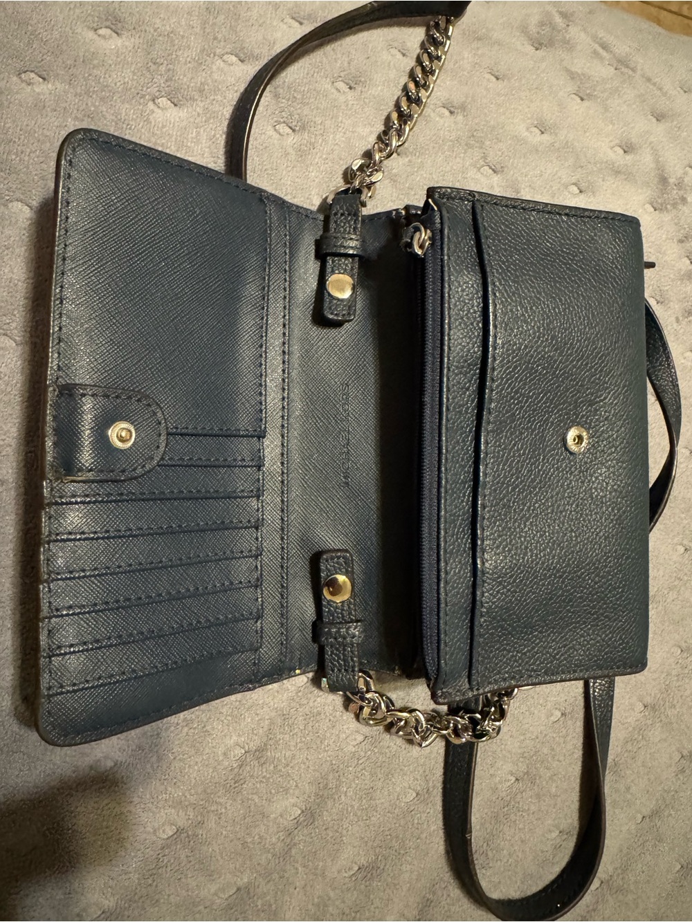 MICHAEL KORS Navy Leather Crossbody - Picture 5 of 11